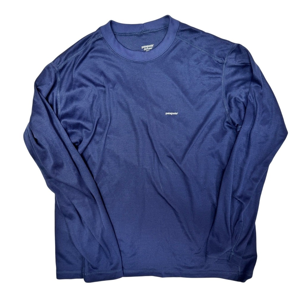 Patagonia Capilene Mens Large Navy Blue Long Sleeve Baselayer Shirt